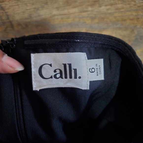 Calli Strapless Black Overlay Cropped Wide Leg Jumpsuit Size 6 - Picture 5 of 6